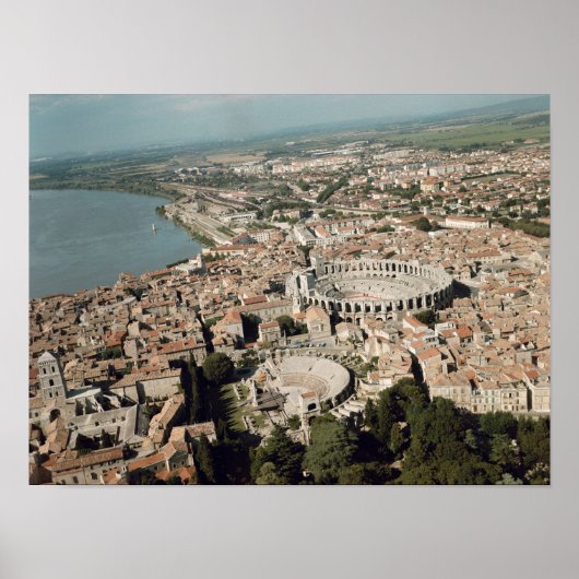 Poster Vue aérienne de la ville avec (Devant)