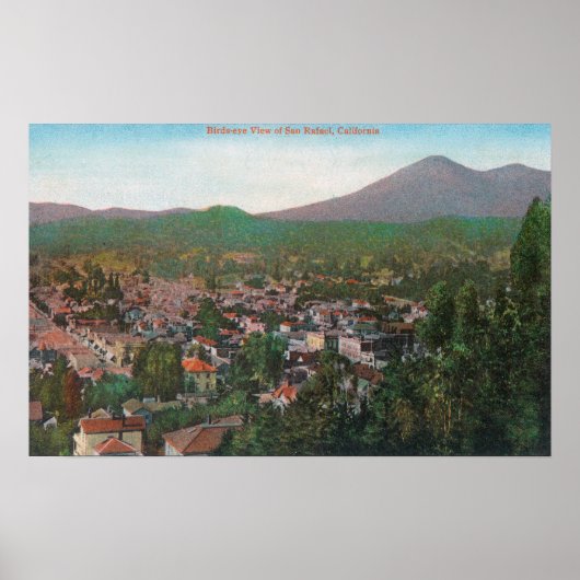 Poster Vue aérienne de la ville de San Rafael, CA (Devant)