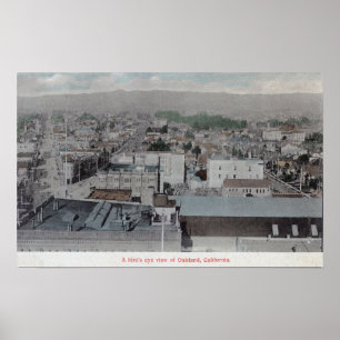 Poster Vue aérienne de la ville # du 2Oakland, CA