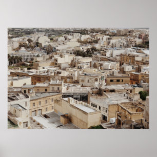 POSTER VUE AÉRIENNE DE LA VILLE EN JOURNÉE