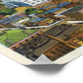 Poster Vue aérienne de la ville et du Connecticut (Coin)