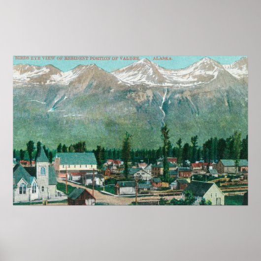 Poster Vue aérienne de la zone résidante de la ville (Devant)