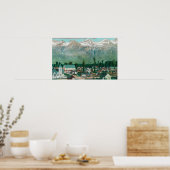 Poster Vue aérienne de la zone résidante de la ville (Cuisine)