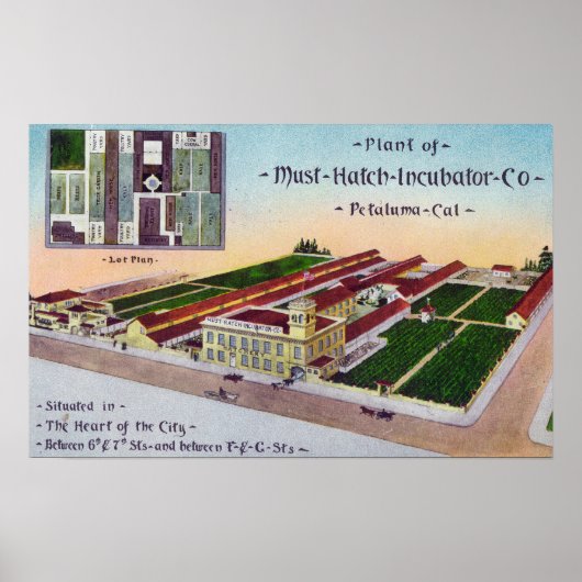 Poster Vue aérienne de l'incubateur Co Bldg de must-Hatch (Devant)