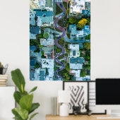 POSTER VUE AÉRIENNE DE LOMBARD STREET, SAN FRANCISCO, USA (Bureau à domicile)