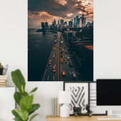 Poster Vue aérienne de Manhattan City (Bureau à domicile)