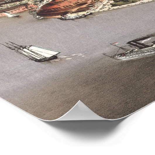 Poster Vue aérienne de Manhattan, New York, États-Unis (Coin)