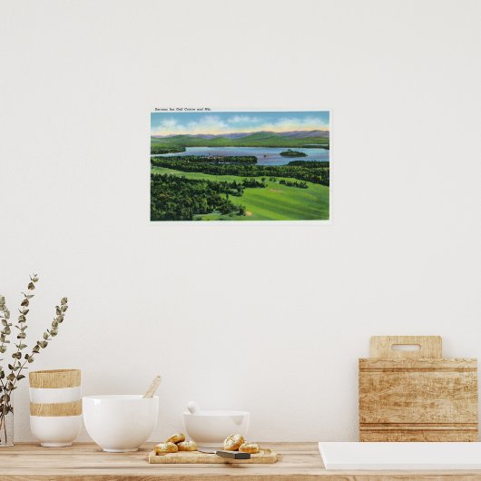 Poster Vue aérienne de Saranac Inn Golf Course & (Cuisine)