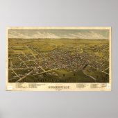 Poster Vue aérienne de Somerville, New Jersey (1882) (Devant)