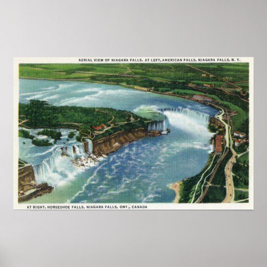 Poster Vue aérienne de toute la Niagara Falls 2 (Devant)