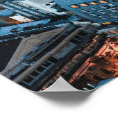 POSTER VUE AÉRIENNE DES BÂTIMENTS DE LA VILLE PENDANT LA  (Coin)