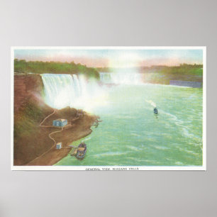 Poster Vue aérienne des chutes Niagara entières