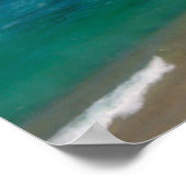 Poster Vue Aérienne Des Touristes Marchant Sur La Plage T (Coin)