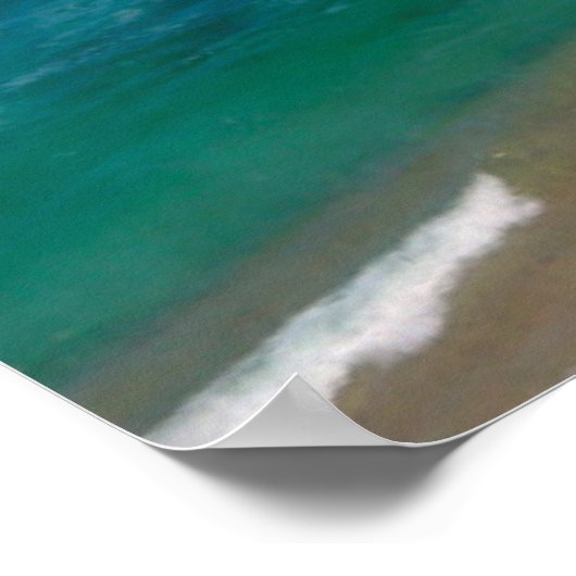 Poster Vue Aérienne Des Touristes Marchant Sur La Plage T (Coin)