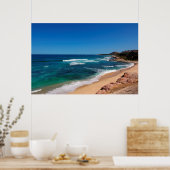 Poster Vue Aérienne Des Touristes Marchant Sur La Plage T (Cuisine)