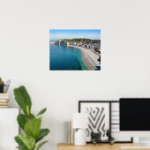 Poster Vue aérienne d'Etretat avec sa plage et son villag (Bureau à domicile)
