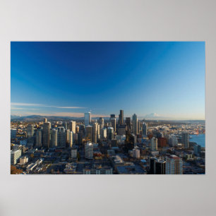 Poster Vue aérienne d'horizon de ville de Seattle