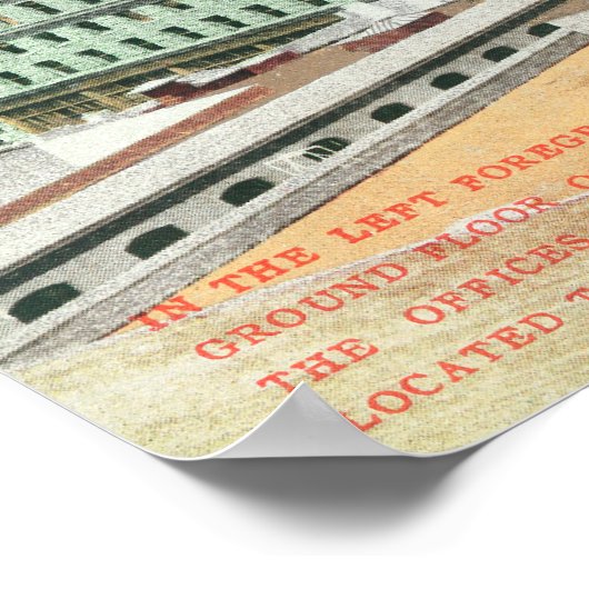 Poster Vue aérienne du bâtiment des inondations (Coin)