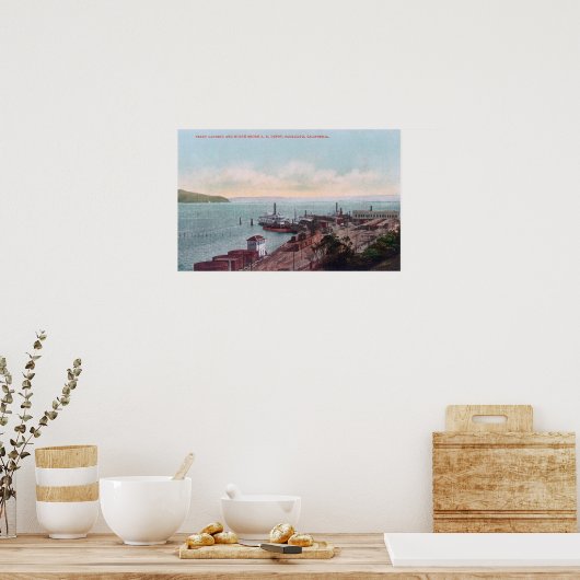 Poster Vue aérienne du débarquement du ferry et du nord (Cuisine)