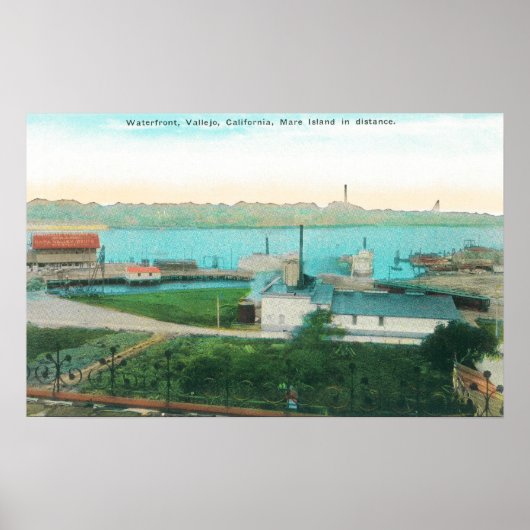 Poster Vue aérienne du front de mer de Vallejo et de Mare (Devant)