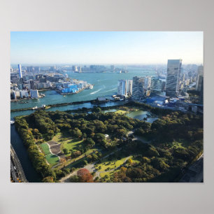Poster Vue aérienne du jardin japonais