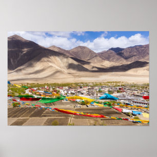 Poster Vue aérienne du monastère de Samye - Tibet, Asie