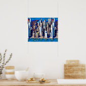 Poster Vue aérienne du Motif de Manhattan (Cuisine)