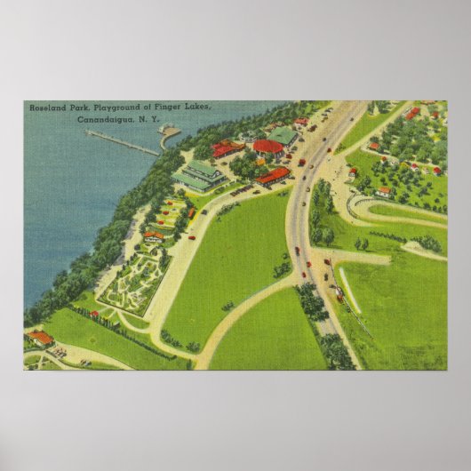 Poster Vue aérienne du parc Roseland (Devant)