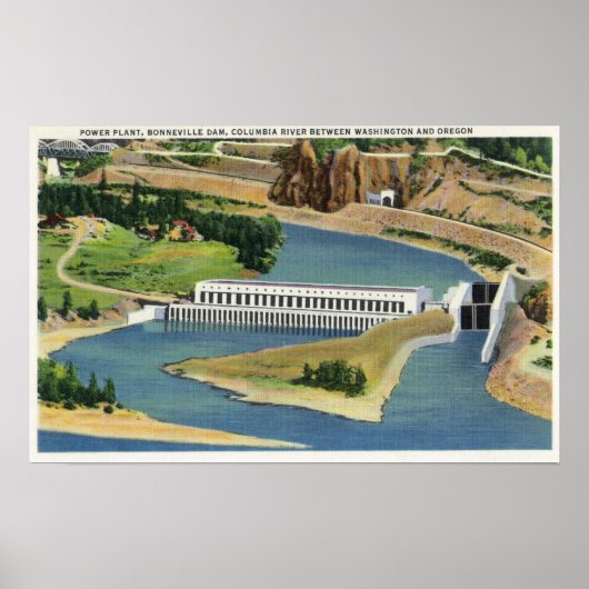 Poster Vue aérienne du Plante électrique du barrage de Bo (Devant)