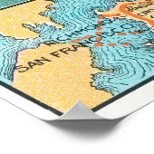 Poster Vue aérienne du pont Carquinez et de la carte (Coin)