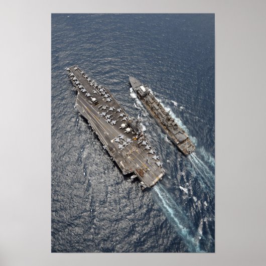 Poster Vue aérienne du porte-avions USS Ronald Reag (Devant)