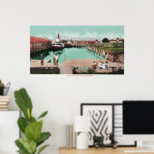 Poster Vue aérienne du quai Petaluma, CA (Bureau à domicile)