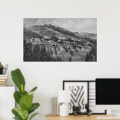 Poster Vue aérienne du ranch Mountain View (Bureau à domicile)