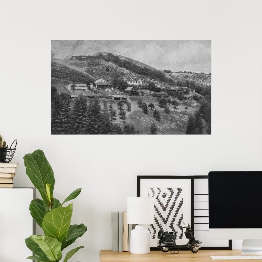 Poster Vue aérienne du ranch Mountain View (Bureau à domicile)