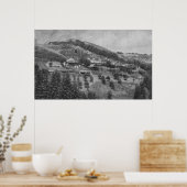 Poster Vue aérienne du ranch Mountain View (Cuisine)