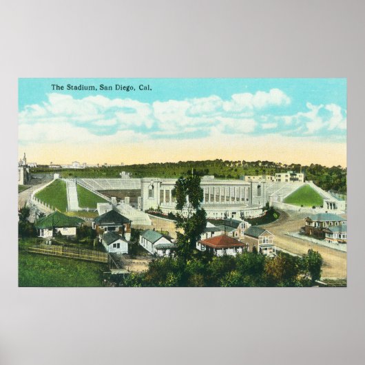 Poster Vue aérienne du stade San Diego, CA (Devant)