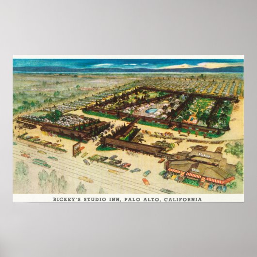Poster Vue aérienne du Studio Inn de Rickey (Devant)