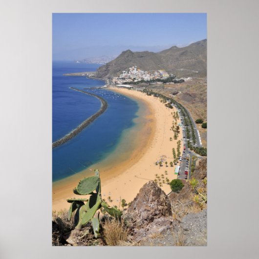 Poster Vue aérienne d'une plage de Tenerife (Devant)
