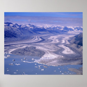 Poster Vue aérienne Glacier Lowell, Kluane National