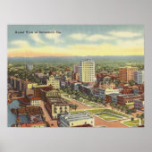Poster Vue aérienne Savannah GA rétro (Devant)