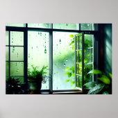 Poster Vue AI Art Rain De Mes Fenêtres (Devant)