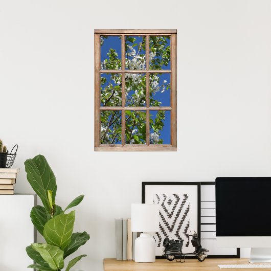 Poster Vue Arborescence à partir d'une fenêtre (Bureau à domicile)