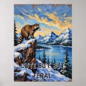 Poster Vue arctique : Raccoon au-dessus du lac Ice (Devant)