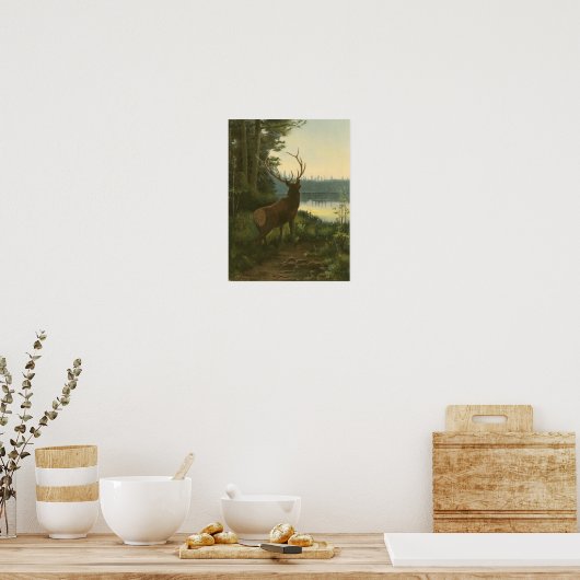 Poster Vue arrière du lac Elk Vue sur un lac (Cuisine)