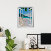 Poster Vue artificielle de la plage tropicale (Bureau à domicile)