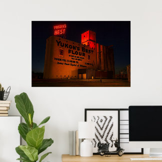 Poster Vue artistique de Yukon' Best Flour Neon Night