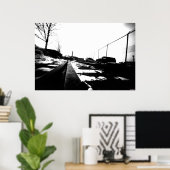 Poster Vue au sol des voies ferrées (Bureau à domicile)