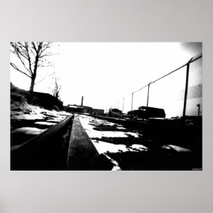 Poster Vue au sol des voies ferrées