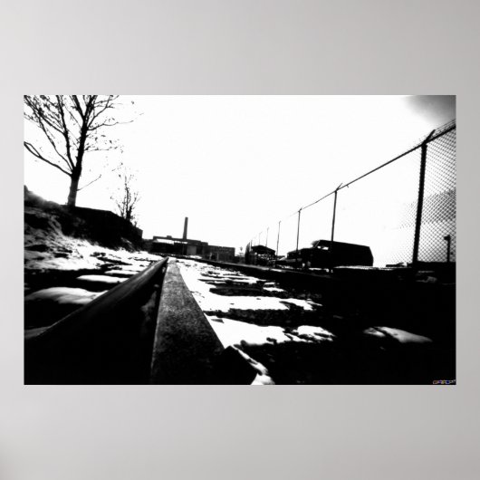 Poster Vue au sol des voies ferrées (Devant)