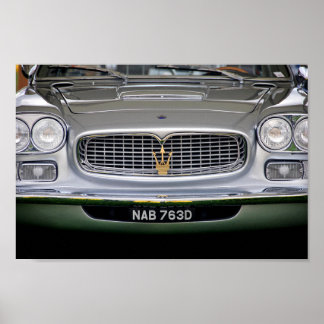 Poster Vue avant de la voiture de sport italienne Maserat